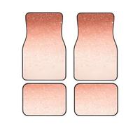 Rose Gold Faux Glitter Car Floor Mats Set Of 4,Front Rear Carpets Mats