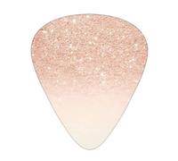 Rose Gold Faux Glitter Guitar Plectrums Classical Triangle Bass Acoustic And Electric Guitar Plectrums For Guitarists 12 Pieces