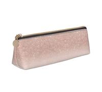 Rose Gold Faux Glitter Leather Pencil Case Large Capacity Pencil Pouch Pencilbag Pouch with Zipper Pen Holder