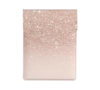 Rose Gold Faux Glitter Pink Ombre Block, PU Leather Laptop Sleeve, Notebook Bag Laptop Case Sleeve Tablet Briefcase