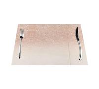Rose Gold Faux Glitter Print Elegant Woven Placemat - Full-Single Side Print - Designed For Heat Resistance, Durability, And Easy Cleaning, Perfect For Daily Use And Special Occasions