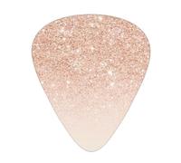 Rose Gold Faux Glitter Print Guitar Picks,12 Pack Guitar Plectrums Thin, For Bass Electric Acoustic Guitars Ukulele