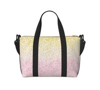 Rose Gold Faux Glitter Print Gym Bag for Women, Weekender Overnight Bag,Personal Item Bag, Shoulder Bag for Women Men,One Size