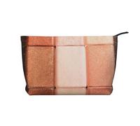 Rose Gold Faux Glitter Prints Corduroy Makeup Bag for Women Girls, Spacious Travel Cosmetic Organiser for Make-up, Toiletries & Essentials