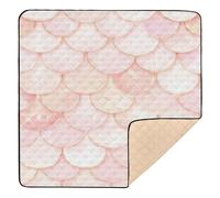 Rose Gold Fish Scale Sparkling Cute Foldable Baby Girl Play mat for Floor Cozy Breathable foldablummy Time & Crawling Mat for Baby Kids Toddlers Infants, 50'' x 50''alfombras con Musica