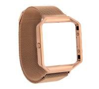 (Rose Gold) Fitbit Blaze Metal Mesh Straps with Frame