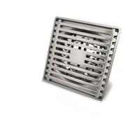 Rose Gold Floor Drain 10x10cm Brass Drain Toilet Balcony Bathroom Shower Anti-odor Tile Insert Waste Grates,Matte Black (Brushed Nickel A)