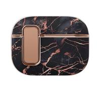 Rose Gold Foil Black Marble Headphone Case Compatible with Airpod Pro 2 Protective Cover Cute Hard Case