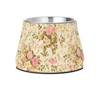 Rose Gold Foil Leopard Print Their Forms Blending Seamlessly Into One Another Raised Pets Water Bowl Elevated Stainless Steel Raised Cat Bowl for Medium Dogs Whisker Friendly