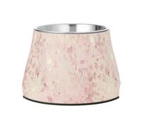 Rose Gold Foil Leopard Print Their Forms Merging and Distorting in an Abstract Manner Bowl for Dogs Non Slip Stainless Steel Pets Water Bowl for Slow Feed Cats Whisker Relief