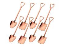 Rose Gold Fruit Dessert Shovel Spoons Set of 8 Stainless Steel Dinner Tea Spoons for Coffee Tea Ice Cream Cake for Home Kitchen Restaurant Cutlery Sets