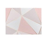 Rose Gold Geometric,500 Pieces Puzzles for Adults-Wooden Jigsaw Puzzle for Adults Elderly