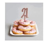 Rose Gold Glitter Acrylic 21st Birthday Cake Topper