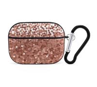 Rose Gold Glitter AirPod Pro Case, Anti Scratch Hard PC Cover with Keychain, AirPod Pro 2nd/1st Case Accessories for Women Men, Black-Style