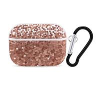 Rose Gold Glitter AirPod Pro Case, Anti Scratch Hard PC Cover with Keychain, AirPod Pro 2nd/1st Case Accessories for Women Men, White-Style