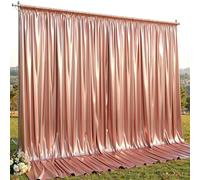Rose Gold Glitter Backdrop Curtains - 10x12FT Satin Photo Backdrop, Wrinkle-Free Shimmer Back Drop Cloth Shiny Drapes for Photobooth Wedding Birthday Parties Photoshoot Background Decorations