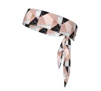 Rose Gold Glitter Black White Marble Geometric, Head Tie, Sports Headband Tie Back, Multi Sweatband for Men Women