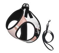 Rose Gold Glitter Black White Marble Geometric,Pet Harness,Adjustable Reflective Dog Harness,Pet Leash Vest,S