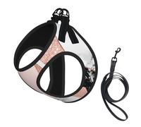 Rose Gold Glitter Black White Marble Geometric,Pet Harness,Adjustable Reflective Dog Harness,Pet Leash Vest,L