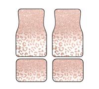 Rose Gold Glitter Car Foot Mat Set Of 4 Pieces Floor Mat Carpet Fit For Cars Trucks Vans Sedans And Suvs