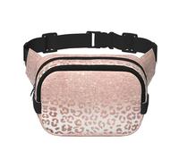 Rose Gold Glitter Fanny Pack Belt Bag for Women and Men, Fashionable Waist Pack for Traveling, Hiking