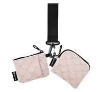 Rose Gold Glitter Mermaid Scales Double Coin Purse Wallet Credit Card Holder Slim Zipper Pocket Wallet for Men Women 2 Pack, multi-coloured, 4.13"(L) x 3.5"(W), Travel Accessory