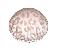 rose gold glitter Print Shower Cap â€“ Reusable, Double Layer, with Elastic Band â€“ Perfect for Home, Spa, Hotel, and Travel