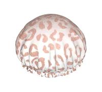 rose gold glitter Print Shower Caps,Double Layers water-resistanted Hair Cap with Elastic and Reusable