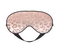 Rose Gold Glitter Print Silk Sleep Mask with Adjustable Buckle Stylish Eye Mask for Women Travel Nap Shift Work Office