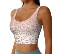 Rose Gold Glitter Print Workout Tank Tops for Women Racerback Sport Running Yoga Basic Sleeveless Shirts