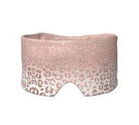 Rose Gold Glitter Printed Sleeping Blindfold, Padded Ear Warmer Mask, Adjustable Head Wrap, for Deep Relaxation