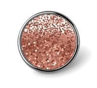 Rose Gold Glitter Round Badge for Men Women, Durable & Stylish Lapel Pins, Lightweight Metal Badges for Shirts, Jackets, Hats