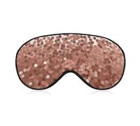 Rose Gold Glitter Sleep Mask for Women Men, Soft Eye Mask with Adjustable Strap for Sleeping, Light Blocking Travel Blindfold for Nap Comfortable Eye Cover for Home Office