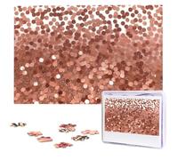 Rose Gold Glitter Wooden Puzzles 1000 Pieces Personalized Jigsaw Puzzle For Adults Interesting Custom Photo Puzzles Gift For Holiday Birthday Wedding Anniversay