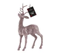 Rose Gold Glittered Christmas Stag 27cm