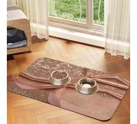 Rose Gold Glitterprint Pet Absorbent Leather Tablecloth,Wipe Clean Quick Dry,Food Mat For Small Animals