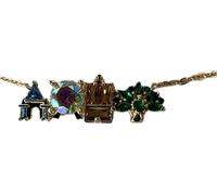 Rose Gold/Gold/Silver Magic Theme Park Necklace, Castle, Ball, Tower Tree Design (Gold)