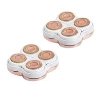 Rose Gold Hair Remover Replacement Heads for Women - 1 Pack with 4 Heads & Cleaning Brush, Waterproof, 3D Floating, Universal Fit