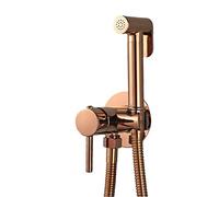 Rose Gold Handheld Bidet Sprayer for Toilet Warm Water, Cloth Diaper Sprayer Kit Brass Bidet Hand Held Sprayer with with 1.2m Stainless Steel Hose and Brass Hot and Cold Mixing Valve
