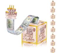 Rose Gold Happy 18th Birthday Money Box for Cash Gift, Pull Surprise Money Gift Box for Girls 18 Years Old Birthday Presents,Birthday Gift Money Box Money Presentation Box for Cash Gifts Birthday