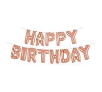 Rose Gold Happy Birthday Foil Banner Kit (35.56cm) - Elegant & Dazzling Touch Decorations - Perfect Celebration Decor - Pack of 1