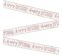 Rose Gold Happy Birthday Glitz Foil Banner - Perfect for Chic & Memorable Parties - 1 Pc