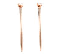 Rose Gold Heart Ballpoint Pens 2Pcs Stainless Steel Creative Writing | Smooth Extra-Smooth Writing, Ergonomic Grip for Students, Office Stationery, School Use and Signature Work