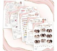 Rose Gold Hen Party Games (7 Fun & Elegant Games for 12 Guests), Classy Bachelorette, Hen Do Accessories for Bridal Shower, Advice to The Bride, Celebrity Wedding Year Quiz, Guess The Dress and More