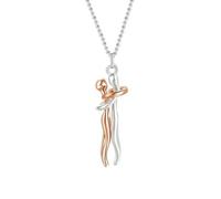 (rose gold) Hip Hop Embrace Couple Pendant Necklace Adjustable Length Him Her Hugging Pendant Necklace Anniversary Jewelry Valentine Day Gift