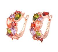 Rose Gold Hoop Earrings, Stylish Lightweight Earrings, Non Slip Copper Elegant Hoop Jewelry, Ergonomic Design for Her Women Wife Girlfriend Girls Adults Daily Wear Dating Holiday Party Favors