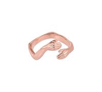 Rose Gold Hugging Ring - Rose Gold Open Ring - Rose Gold Plated Hug Ring - Adjustable Ring - Hug Ring 925 Sterling Silver - Gift for Her, Sterling Silver, No Gemstone
