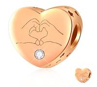 Rose Gold I Love You in Your Hands Gesture Charms fit Pandora Mothers Day Bracelet, 925 Sterling Silver Infinity Love Heart Finger Beads with Little Stars, Gifts for Dad/Best Mum/Grandma