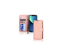 TECHGEAR iPhone 14 Plus Leather Wallet Case, Flip Protective Case Cover with Wallet Card Holder, Stand and Wrist Strap - Rose Gold PU Leather with Magnetic Closure Designed for iPhone 14 Plus 6.7"