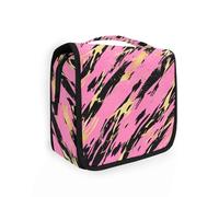 Rose Gold Irregular Grain Shaving Bag for Men Travel with Hanging Hook Necessities Cosmetic Makeup Bag Traveling